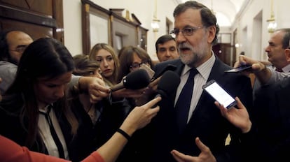 El presiente del Gobierno, Mariano Rajoy, en el Congreso.