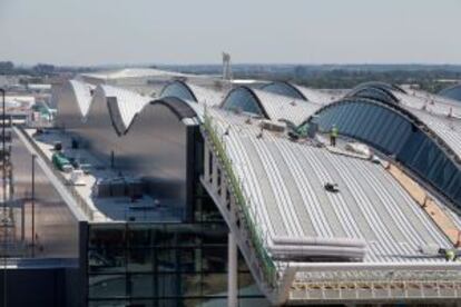 Obras de la T2, en el aeropuerto londinense de Heathrow.