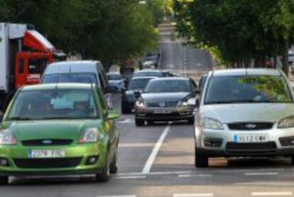 Coches circulando en Madrid