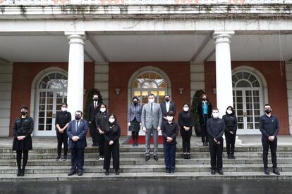 El presidente del Gobierno, Pedro Sánchez, participó este miércoles, en el Palacio de la Moncloa, en la presentación de la Alianza País Pobreza Infantil Cero, lanzada por el Alto Comisionado contra la Pobreza Infantil, que cuenta con más de 75 aliados y cuyo objetivo es cambiar la senda de la pobreza de los más pequeños en España.