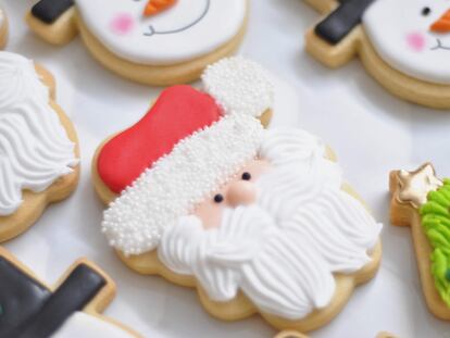 Galletas con forma de Papá Noel.