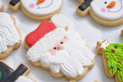 Galletas con forma de Papá Noel.