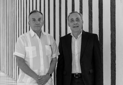 Ariel Jiménez y Juan Carlos Maldonado en el Museo de Arte Contemporáneo de Monterrey.