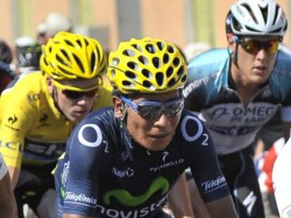 Nairo Quintana durante una etapa del Tour.