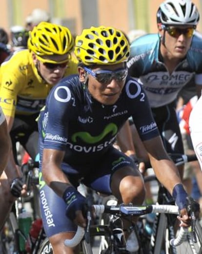 Nairo Quintana durante una etapa del Tour.