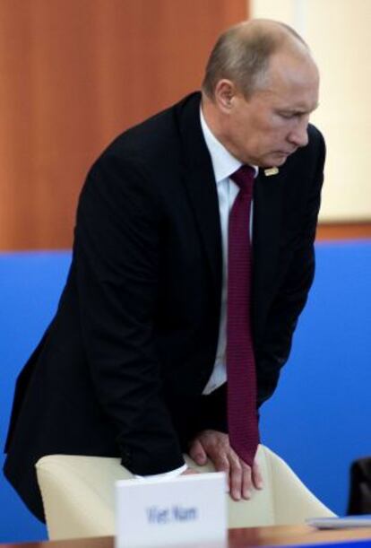 Vladimir Putin, con gesto de dolor, en una fotografía de septiembre de 2012.