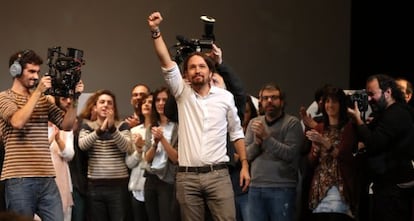 Pablo Iglesias, a l'assemblea ciutadana del novembre.