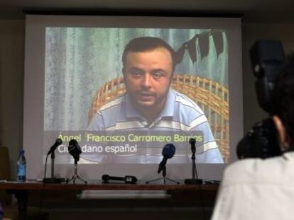&Aacute;ngel Carromero explains his side of the accident via video-conference.