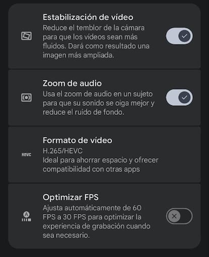 Opciones Pixel 10