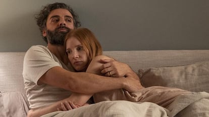 Oscar Isaac and Jessica Chastain in a scene from the remake of 'Scenes from a Marriage.'