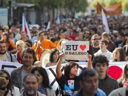 Manifestaci&oacute;n en defensa del gallego 