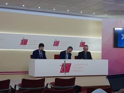 Fernando Giménez Barriocanal, este martes durante la presentación de los datos  de la asignación tributaria de 2022 en la sede de la Conferencia Episcopal Española.