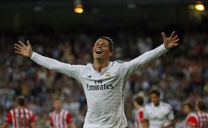 Cristiano celebra su tercer gol al Athletic