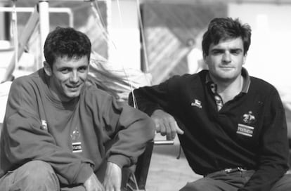 Los regatistas Jordi Calafat y Kiko Sánchez Luna, oro en '470' en Barcelona 1992.