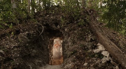 Entrada a la habitación de Xultún donde se halló el calendario.