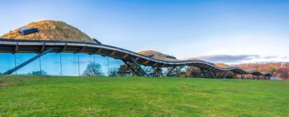 The Macallan distillery, located in a modernist building in Speyside, Scotland. 