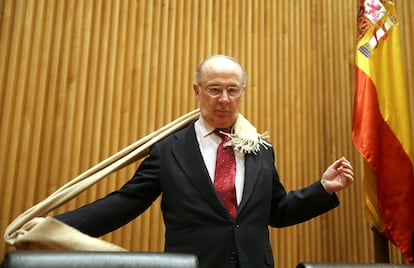 Rodrigo Rato en una comparecencia en el Congreso de los Diputados en 2018.
