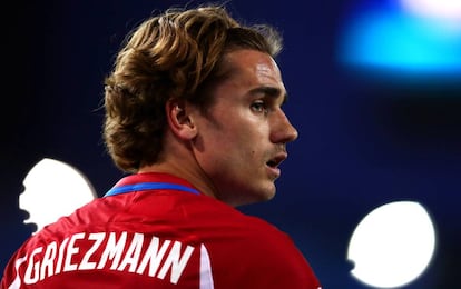 Antoine Griezmann durante el encuentro ante el Bayer Leverkusen