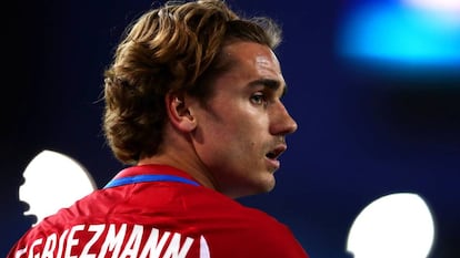 Antoine Griezmann durante el encuentro ante el Bayer Leverkusen