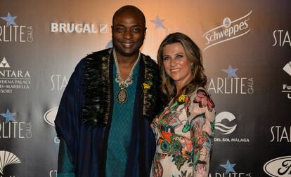 Shaman Durek y la princesa Marta luisa de Noruega, en Marbella, el pasado agosto.