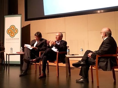 De izquierda a derecha, Alberto Salcedo Ramos, Jaime Abello, Dar&iacute;o Arizmendi y Rosental Alves, en la charla sobre Garc&iacute;a M&aacute;rquez en Austin.