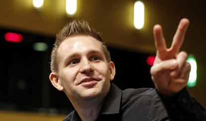 El austríaco Max Schrems durante el veredicto del Tribunal de Justicia de la UE en Luxemburgo.