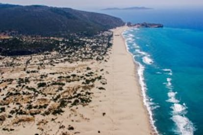 Playa de Patara, en la costa mediterranea de Turquía, al suroeste del país.