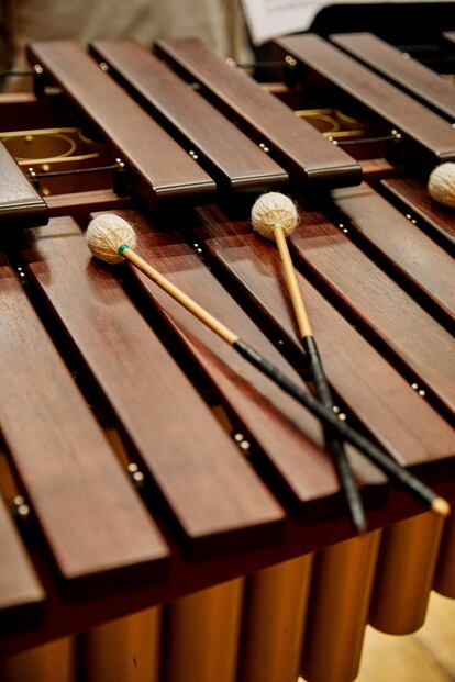 Orquesta Sinfónica de Galicia. En la imagen, detalle del xilófono.