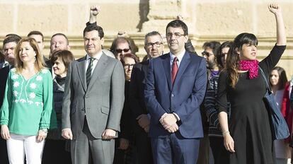 Lizárraga, Moreno, Jiménez y Rodríguez, este martes en el Parlamento.