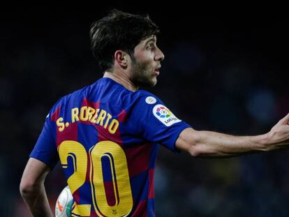 Sergi Roberto, durante el encuentro ante el Mallorca.