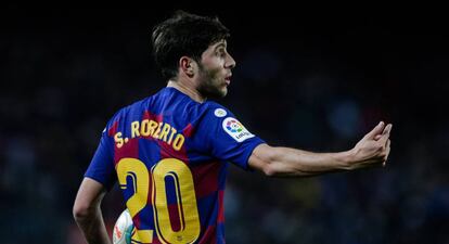 Sergi Roberto, durante el encuentro ante el Mallorca.