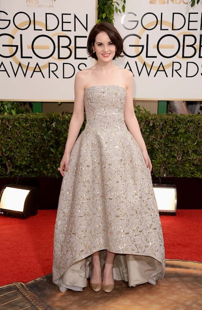 Michelle Dockery, de Oscar de la Renta y con escote palabra de honor