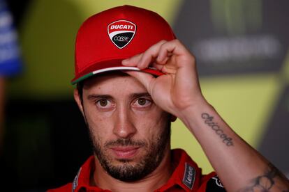 Andrea Dovizioso, en la conferencia de prensa inaugural del gran premio de Cataluña.