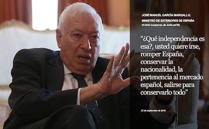 El ministro de Exteriores, José Manuel García-Margallo, durante una entrevista el pasado 23 de julio.