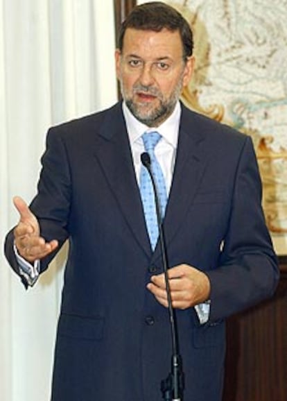 Mariano Rajoy, durante la rueda de prensa de ayer en Valladolid.