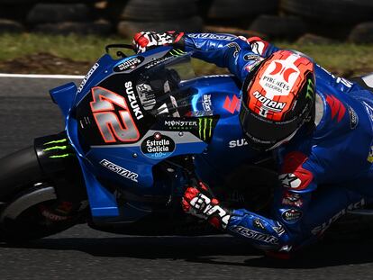 El español Àlex Rins durante la carrera de este domingo en el Moto GP de Australia, en Phillip Island.