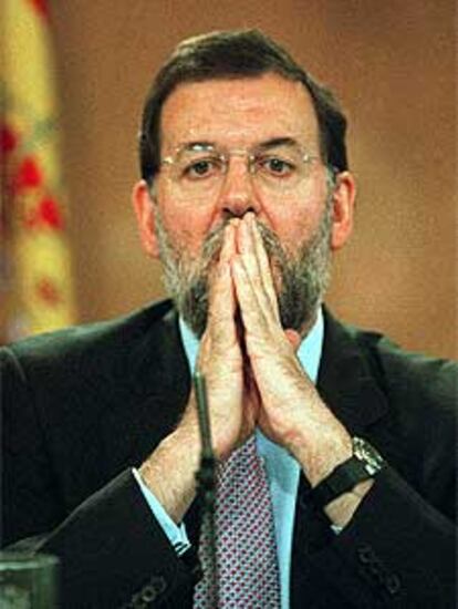 Mariano Rajoy, durante la conferencia de prensa de ayer.