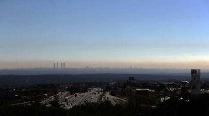 La 'boina' de contaminación de Madrid.