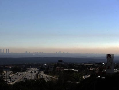 La 'boina' de contaminación de Madrid.