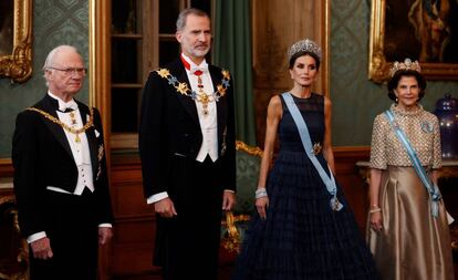Los reyes de España durante su visita oficial a Suecia.