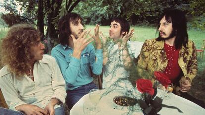 The Who, em 15 de julho de 1971 em Surrey, Inglaterra. Da esquerda para a direita: Roger Daltrey, Pete Townshend, Keith Moon e John Entwistle.
