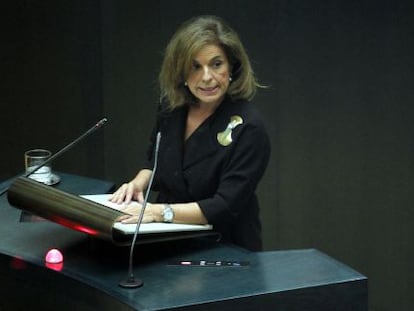 Ana Botella, el pasado noviembre, en el pleno del Ayutamiento de Madrid en el que se constituy&oacute; la comisi&oacute;n de investigaci&oacute;n del Madrid Arena.