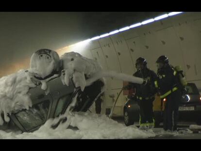 Simulacro de accidente en la M30