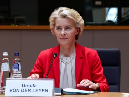 La presidenta de la Comisión Europea, Ursula Von der Leyen, este lunes en Bruselas.