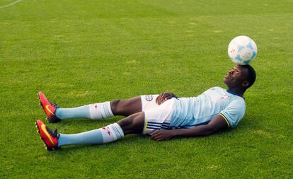 Pione Sisto, durante su presentación como jugador del Celta