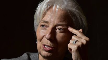 A diretora-gerente do FMI, Christine Lagarde, em Buenos Aires durante a entrevista.