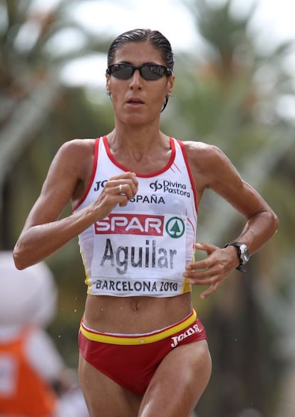 Alessandra Aguilar, durante el maratón del Europeo de Barcelona, en 2010.