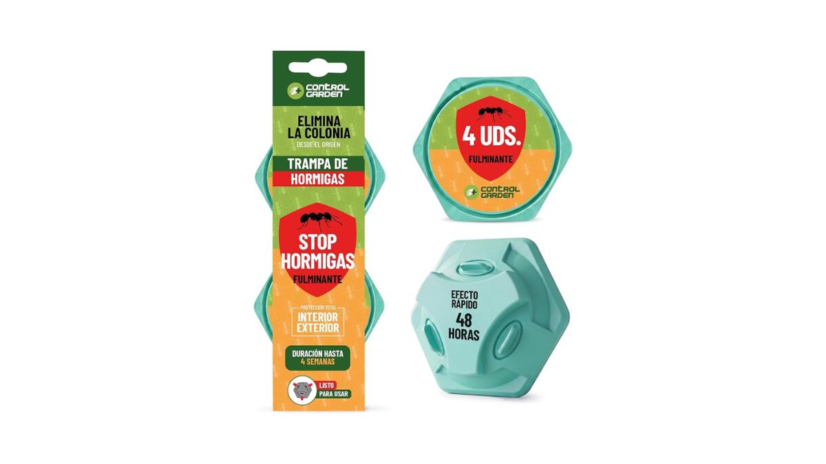 Trampa contra hormigas con cebo.