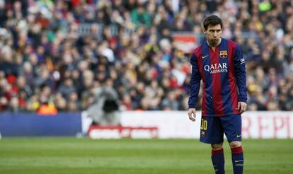 Messi, en el partido frente al Málaga