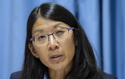 La presidenta de MSF, Joanne Liu, avui a Ginebra.